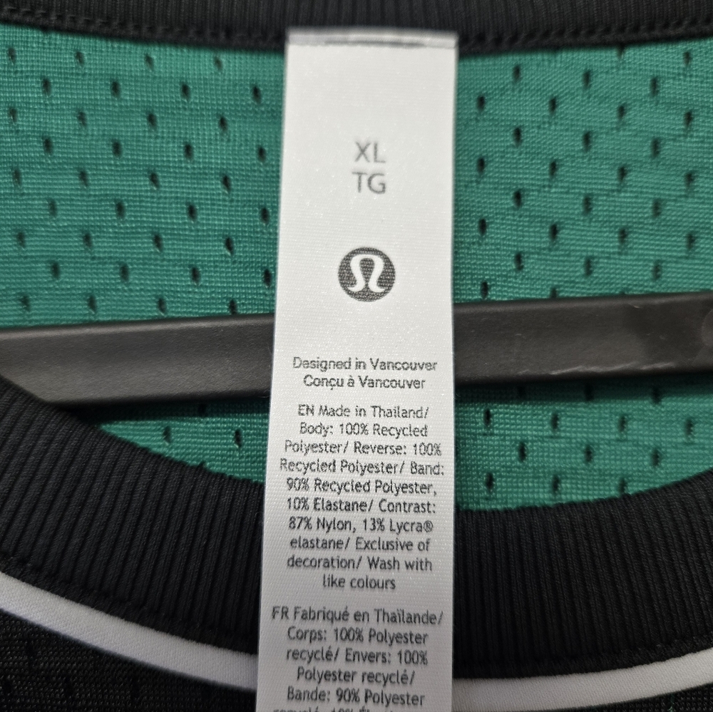 Lululemon Double Layered Mesh Reversible Tank Top Black Green XL - Picture 9 of 11